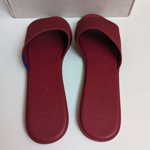 ROTHY'S THE SLIDE SLIP ON SANDALS RED SANGRIA - Picture 8 of 10